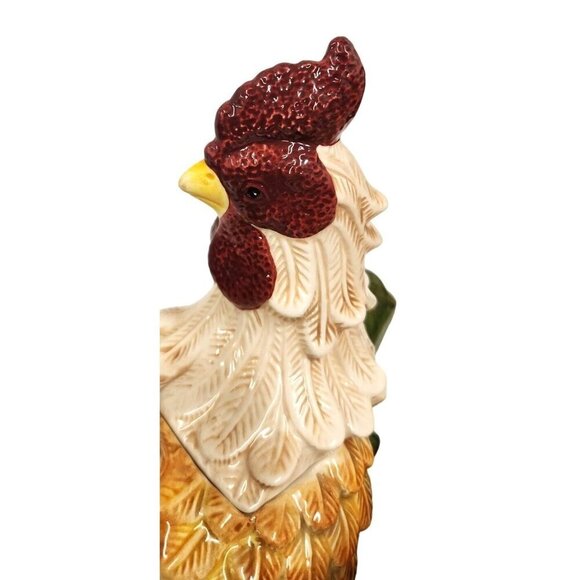Vintage Ceramic Rooster & Hen Teapots Set Farmhouse Decor Chicken Rooster Decor - Picture 5 of 6